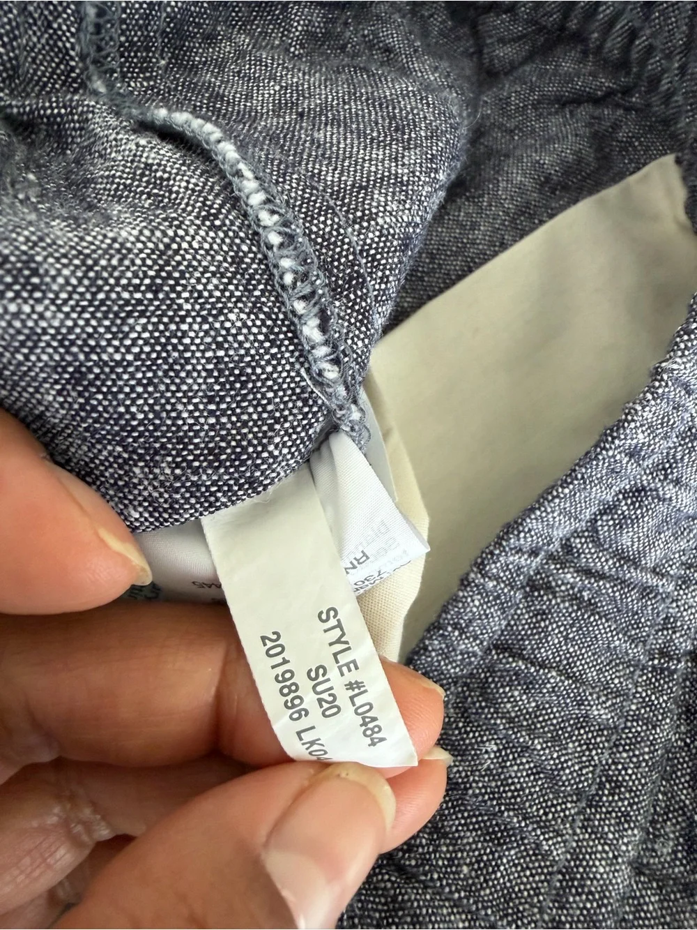 J. Crew Men's Heather Navy Cotton-Linen Drawstring Pants size Large
